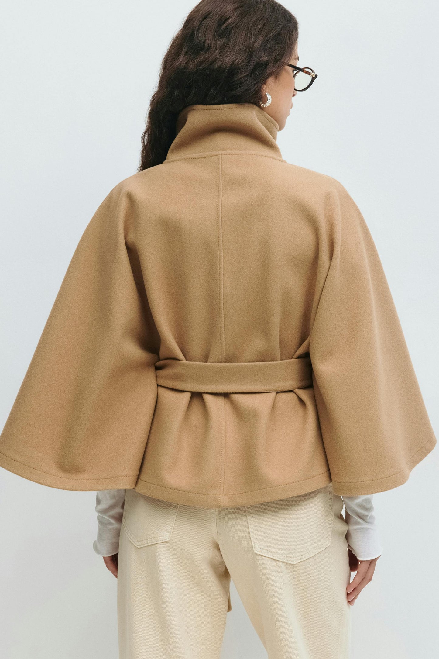 Belt cape jacket - Brown