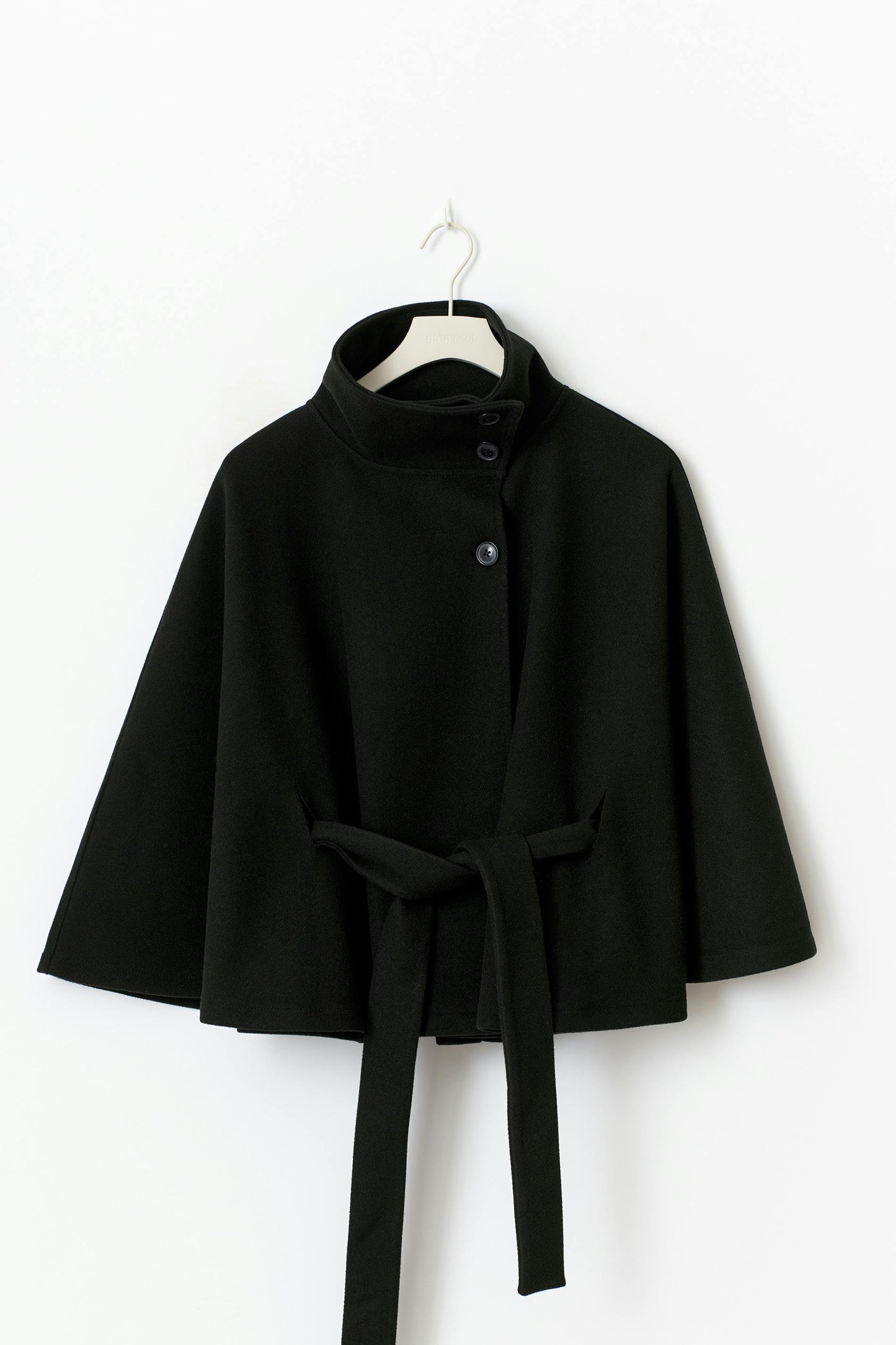 Belt cape jacket - Black