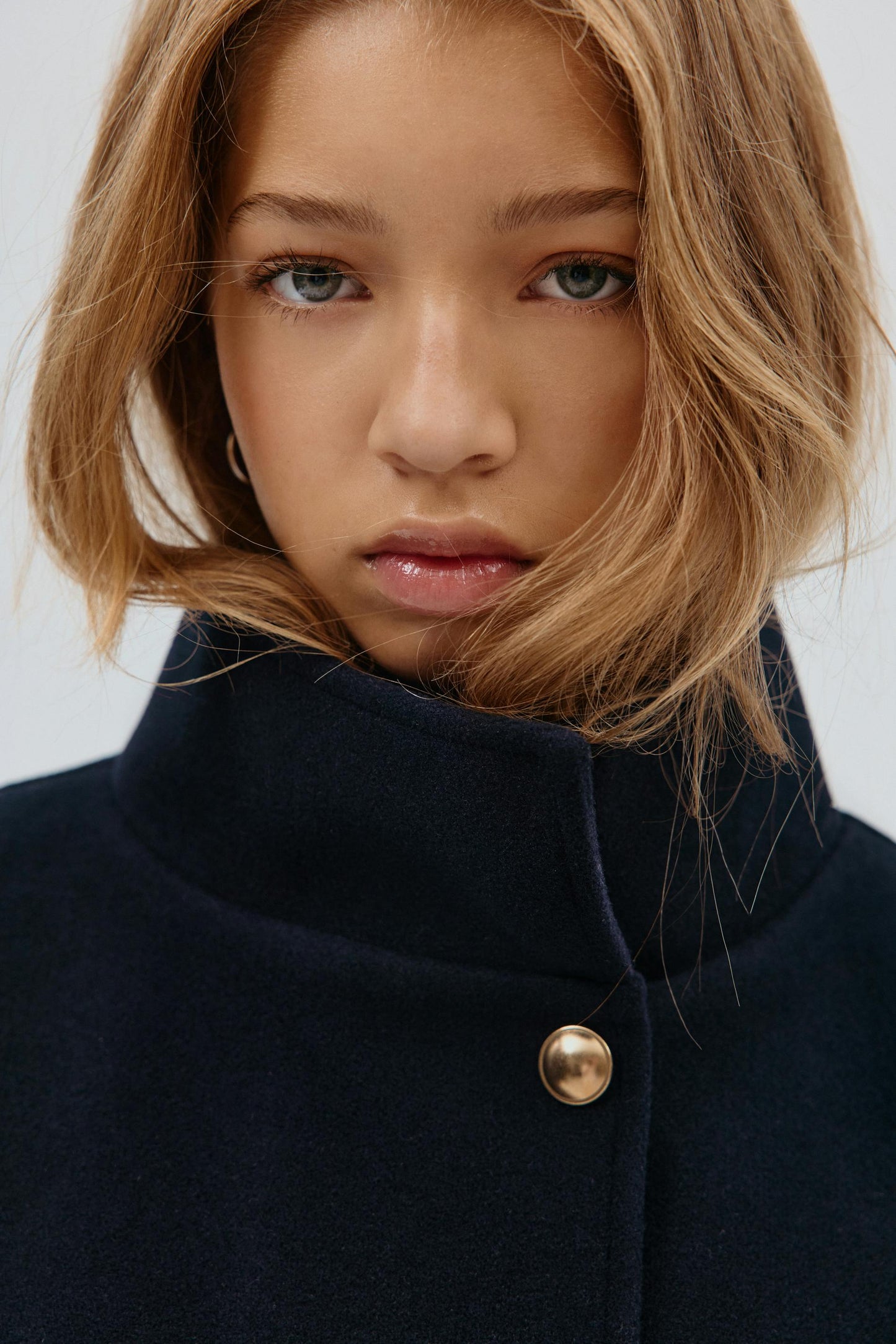 Y belted cape - Blue