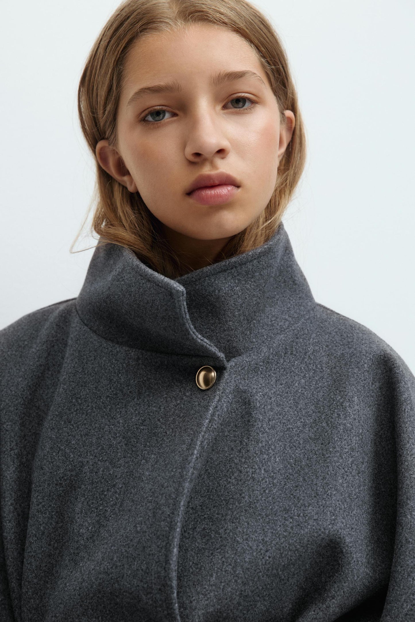 Y belted cape - Grey