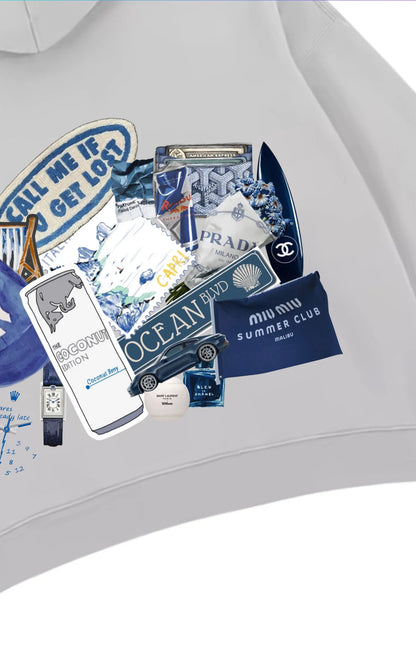 Blue Edit Boxy Hoodie