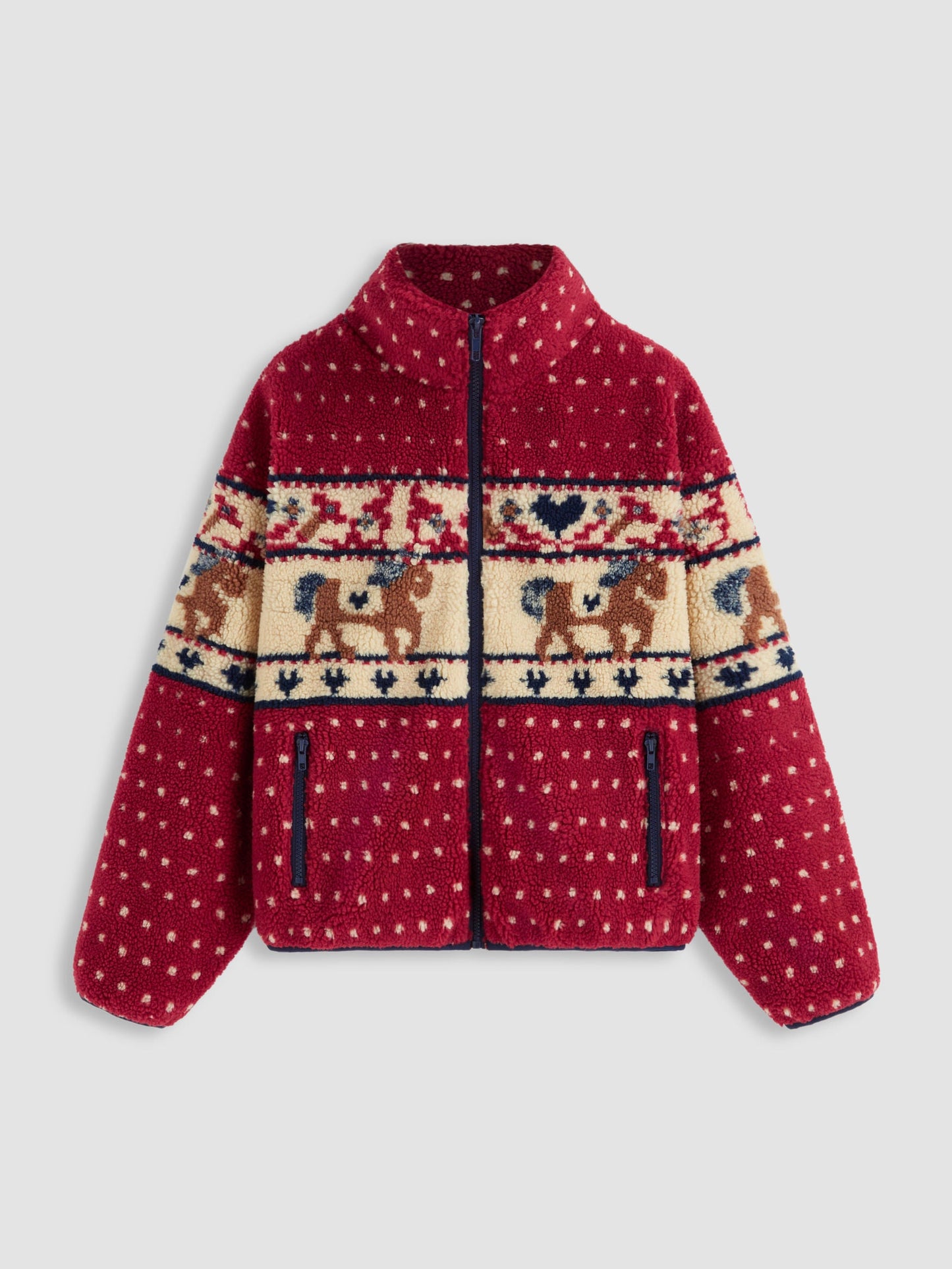 Fleece Collar Graphic Jacket