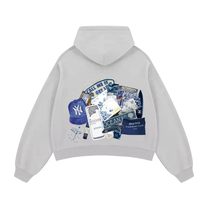 Blue Edit Boxy Hoodie