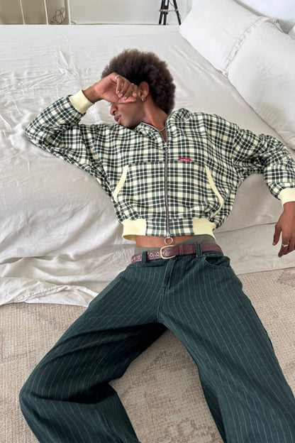 Green Checks Zipper