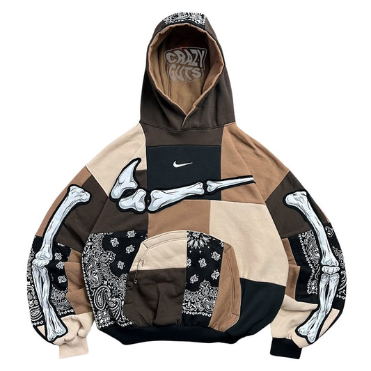 Brown bandana cut & paste Hoodie