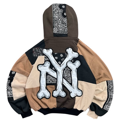 Brown bandana cut & paste Hoodie