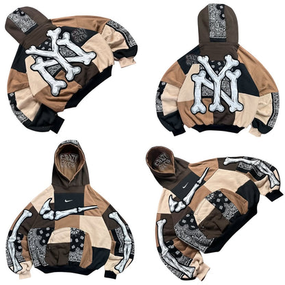 Brown bandana cut & paste Hoodie