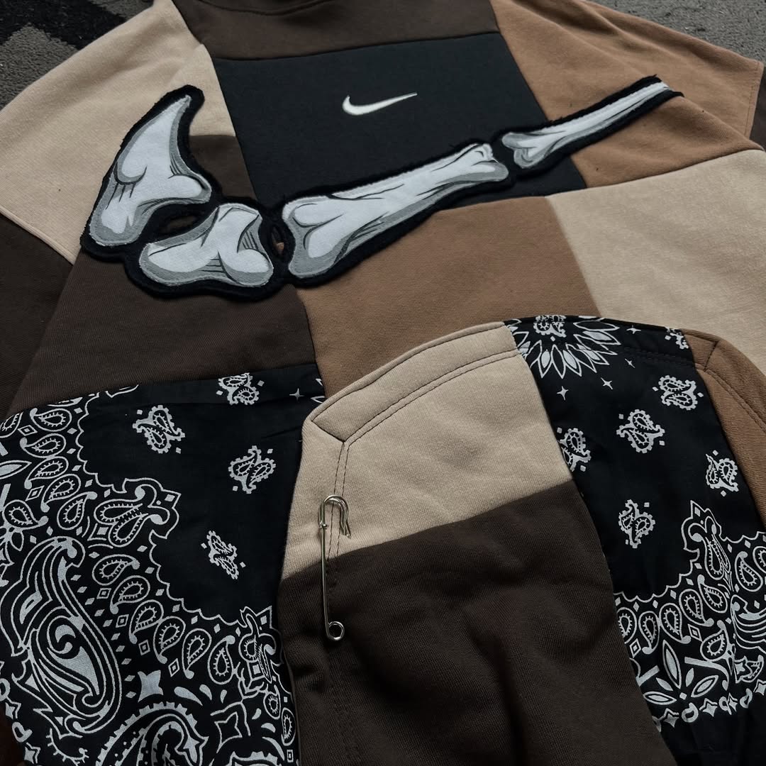 Brown bandana cut & paste Hoodie